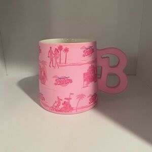 Pink Barbie Mug with B Handle